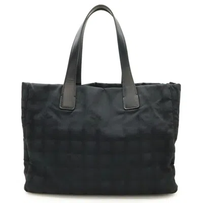 Pre-owned Chanel New Travel Line Leather Tote Bag () In Black