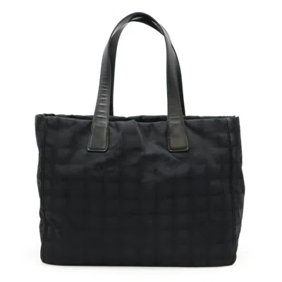 Pre-owned Chanel New Travel Line Nylon 2way Bag In Black
