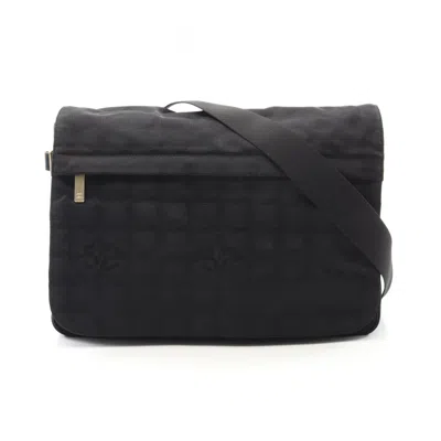 Pre-owned Chanel New Travel Line Nylon Canvas Shoulder Bag () In Black