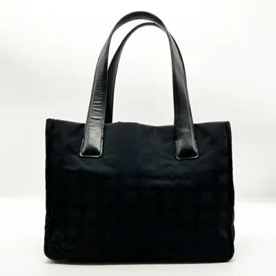 Pre-owned Chanel New Travel Line Nylon Leather Handbag Shoulder Bag () In Black