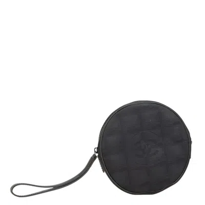 Pre-owned Chanel New Travel Line Nylon Leather Pouch () In Black