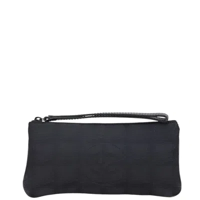 Pre-owned Chanel New Travel Line Nylon Pouch () In Black