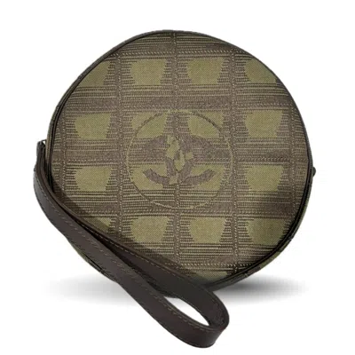 Pre-owned Chanel New Travel Line Nylon Pouch () In Green