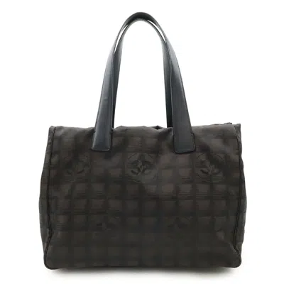 Pre-owned Chanel New Travel Line Nylon Tote Bag In Black