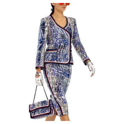 Pre-owned Chanel New W/ Tags  S/s 2016 Kendall Jenner Runway Skirt & Jacket Suit In Gray