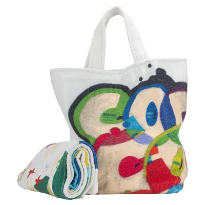 Pre-owned Chanel New White Graffiti Beach Set