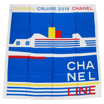Pre-owned Chanel New White/blue/red/yellow Scarf In Sand