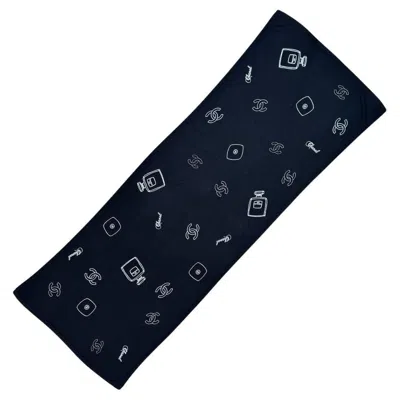 Pre-owned Chanel No. 5 Black Cashmere Scarf