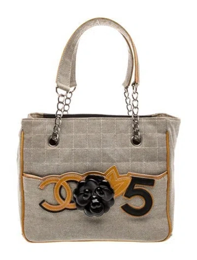 Pre-owned Chanel No. 5 Camellia Tote In Neutral