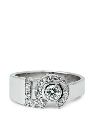 Pre-owned Chanel No. 5 Diamond Ring In Silver