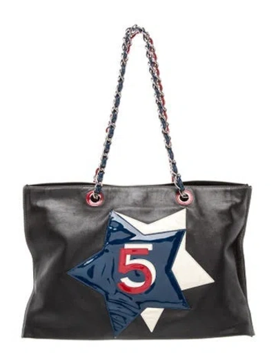 Pre-owned Chanel No. 5 Star Tote In Black