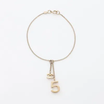Pre-owned Chanel No.5 Coco Mark Bracelet Gp Champagne Gold 05a