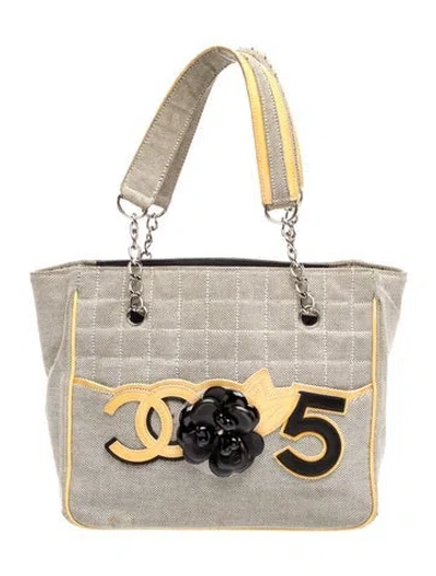 Pre-owned Chanel No.5 Camellia Shopping Tote In Neutral