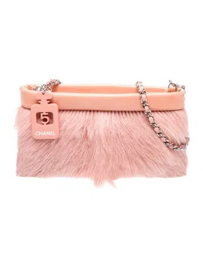 Pre-owned Chanel No.5 Fur Clutch In Pink
