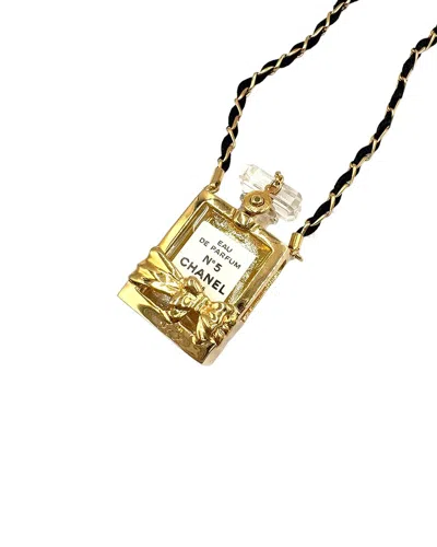 Chanel No.5 Perfume Bottle Necklace (authentic Pre-loved) In Gold