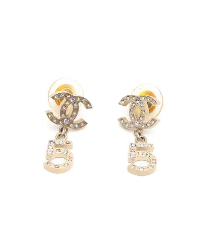 Pre-owned Chanel No5 Rhinestone Earrings In Multi
