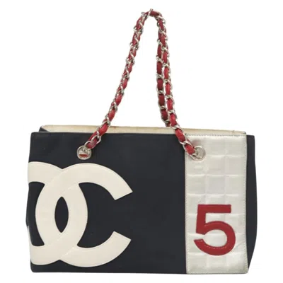 Pre-owned Chanel Numero 5 Canvas Tote Bag () In Black