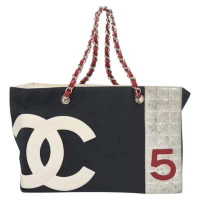 Pre-owned Chanel Numero 5 Navy Canvas Shoulder Bag ()