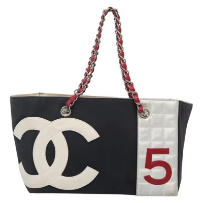 Pre-owned Chanel Numero 5 Navy Canvas Shoulder Bag ()
