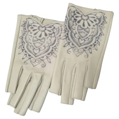 Pre-owned Chanel Nwob  Lambskin Fingerless Gloves - Size 7 In Gray