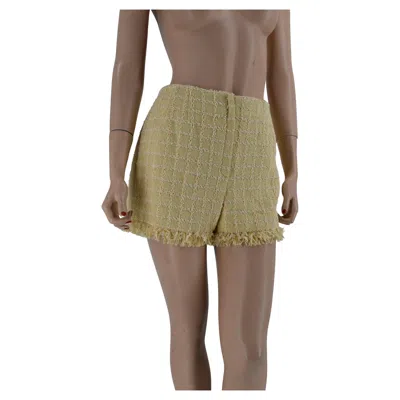 Pre-owned Chanel Nwt 94p 1994 Runway Tweed Shorts Multicolor 40 And Fabric Swatch In Brown