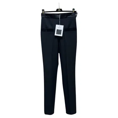 Pre-owned Chanel Nwt Wool Pants Trousers, Size 36 In Black