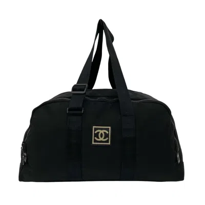 Pre-owned Chanel Nylon Boston Bag Handbag Shoulder Bag () In Black