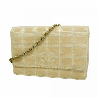 Pre-owned Chanel Nylon Chain/shoulder Wallet () In Brown