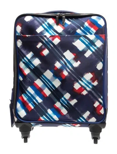 Pre-owned Chanel Nylon Coco Case Trolley In Blue