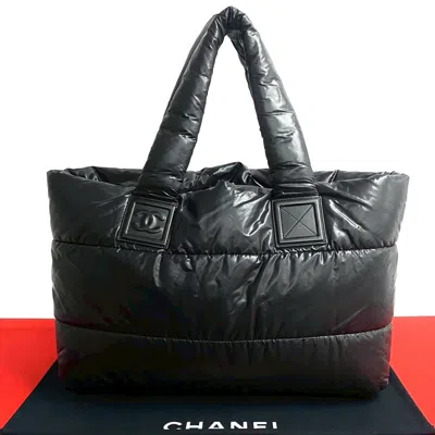 Pre-owned Chanel Nylon Coco Cocoon Tote Bag Black