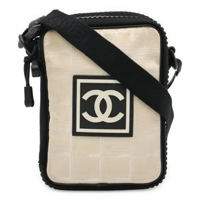 Pre-owned Chanel Nylon Coco Mark 2way Shoulder Bag In Black