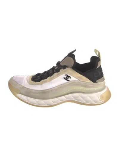 Pre-owned Chanel Nylon Graphic Print Chunky Sneakers In Neutral