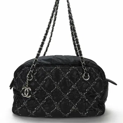 Pre-owned Chanel Nylon Handbag Shoulder Bag Tote Bag () In Black
