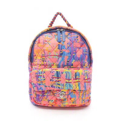 Pre-owned Chanel Nylon Leather Backpack () In Multi