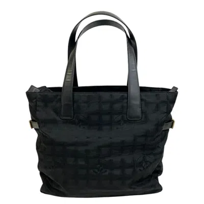 Pre-owned Chanel Nylon Leather Tote Bag () In Black