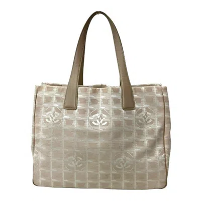 Pre-owned Chanel Nylon Leather Tote Bag () In Sand