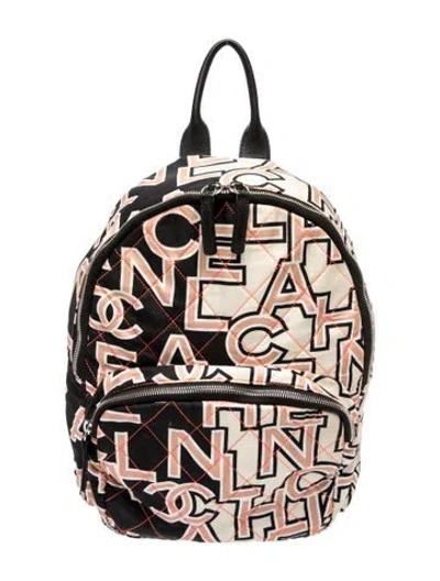 Pre-owned Chanel Nylon Logo Backpack In Neutral