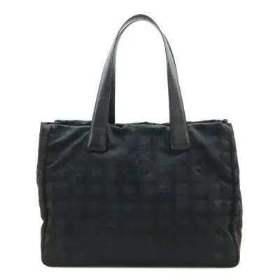 Pre-owned Chanel Nylon New Travel Line Tote Bag In Black