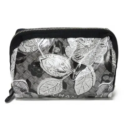 Pre-owned Chanel Nylon Pouch () In Gray