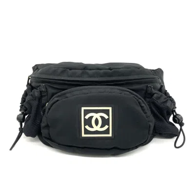 Pre-owned Chanel Nylon Pouch Sling Bag () In Black