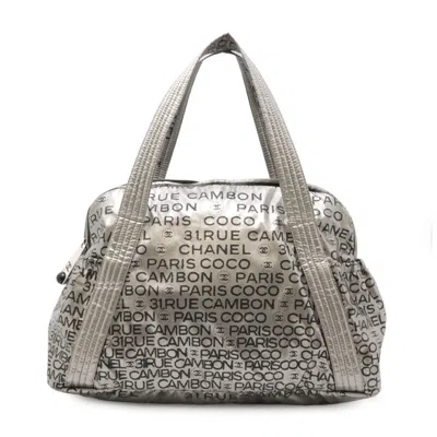 Pre-owned Chanel Nylon Shoulder Bag Tote Bag () In Silver