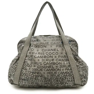 Pre-owned Chanel Nylon Shoulder Bag Tote Bag () In Silver