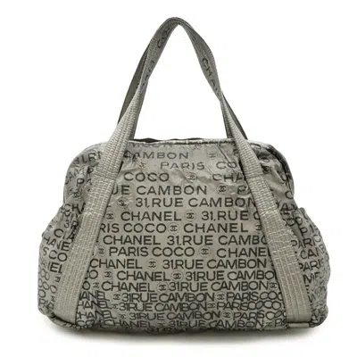 Pre-owned Chanel Nylon Shoulder Bag Tote Bag () In Silver