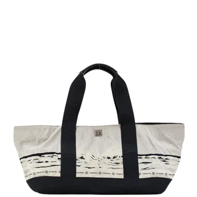 Pre-owned Chanel Nylon Sport Line Tote Bag In Gray