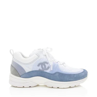 Pre-owned Chanel Nylon Suede Cc Sneakers In Multi