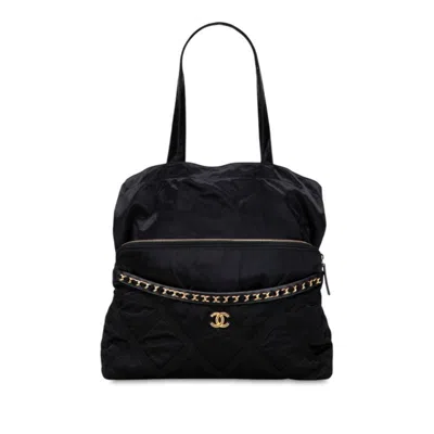 Pre-owned Chanel Nylon Tote Bag () In Black