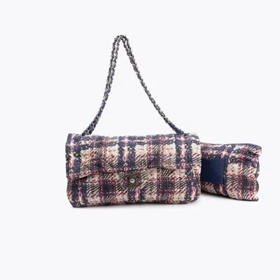 Pre-owned Chanel Nylon Tweed Printed Flap Bag