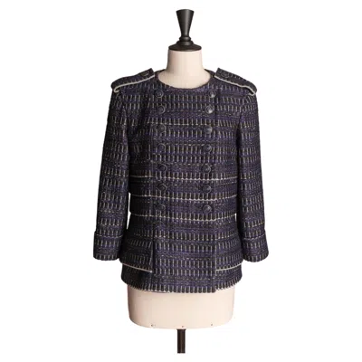 Pre-owned Chanel Officer Jacket By Karl Lagerfeld Spring 2016 In Black