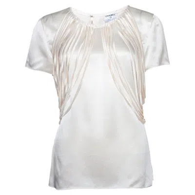 Pre-owned Chanel , Off-white Runway Blouse In Gray