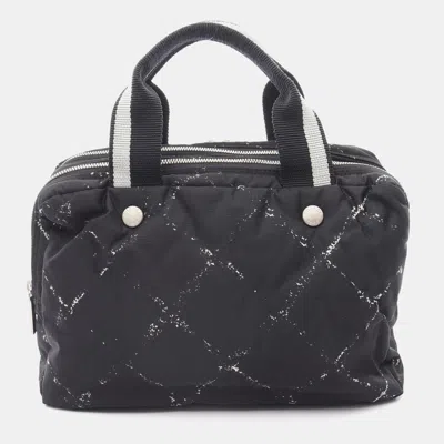 Pre-owned Chanel Old Travel Line Handbag Nylon Black Shw Cc Coco
